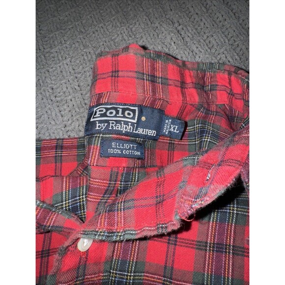Polo Ralph Lauren Elliott 100% Cotton Designer Logo Button Down Plaid - Picture 3 of 6